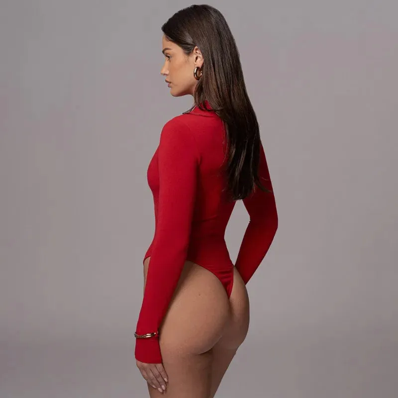 Hollowed Out Long Sleeve Bodysuit