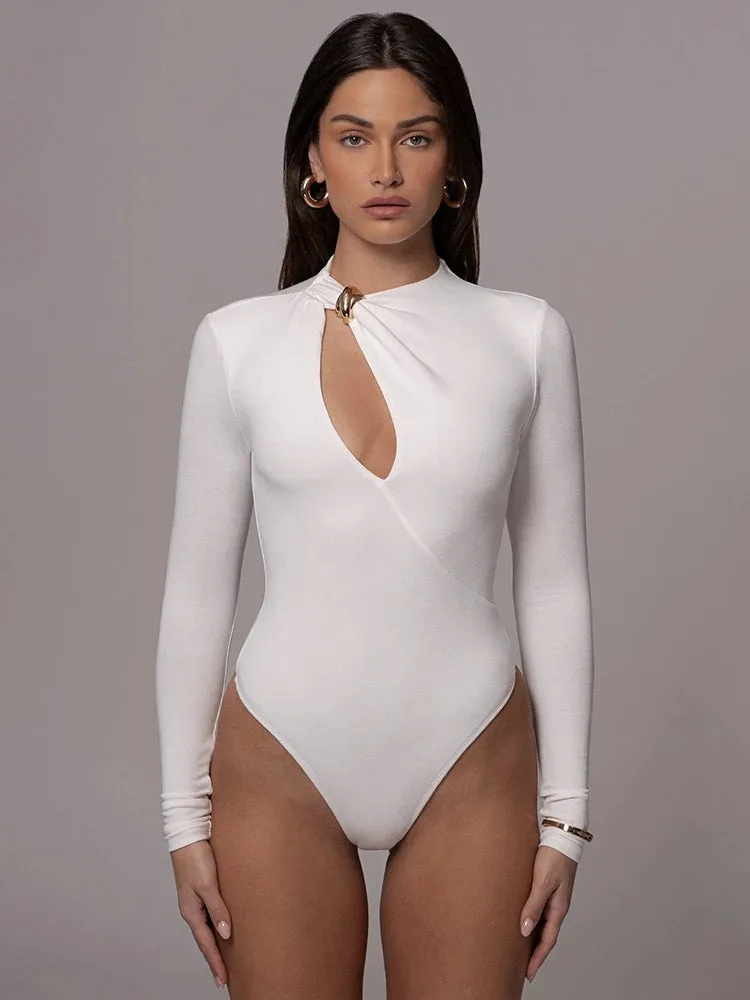 Hollowed Out Long Sleeve Bodysuit