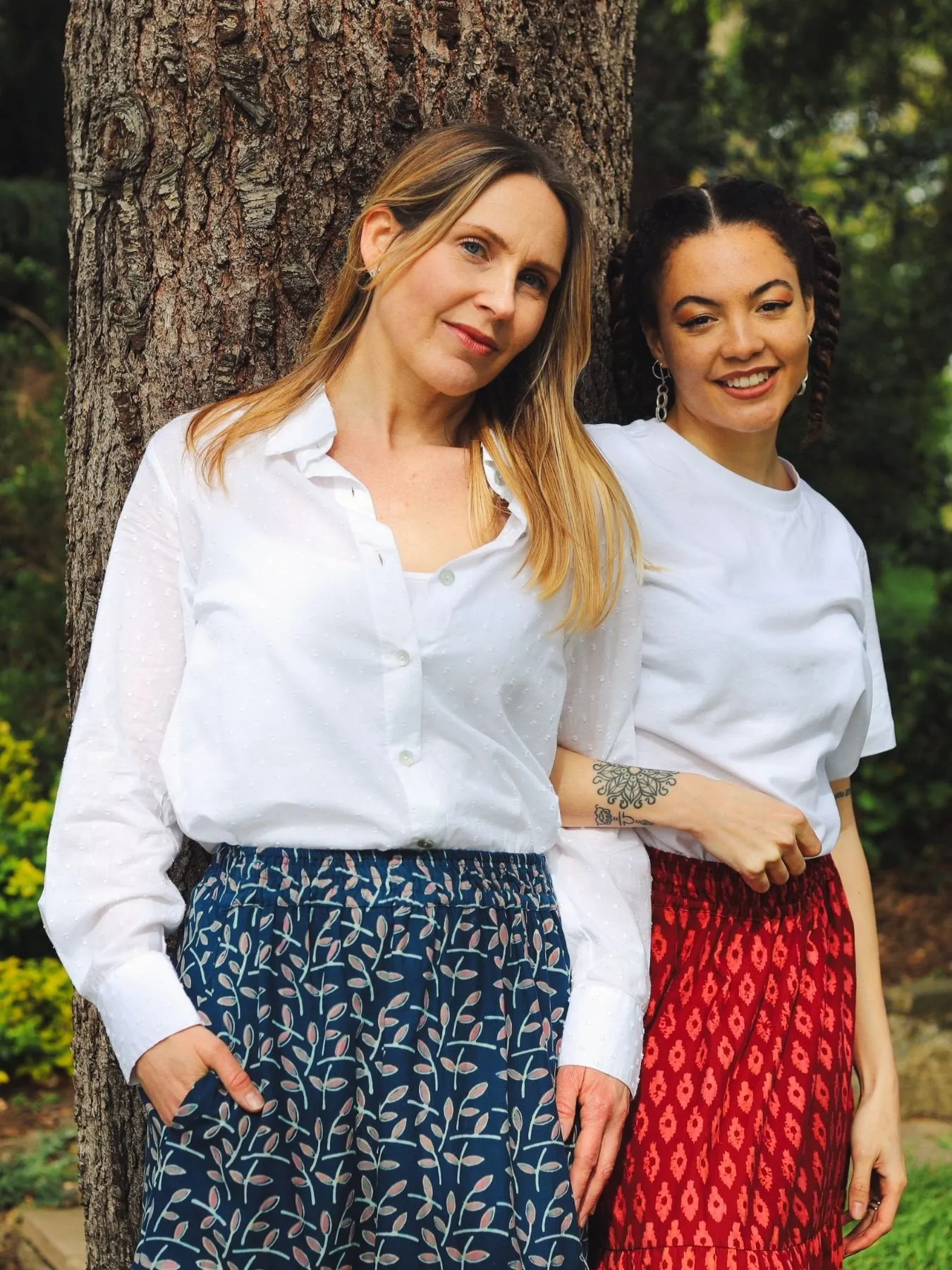Indigo Organic Cotton Tiered Maxi Skirt