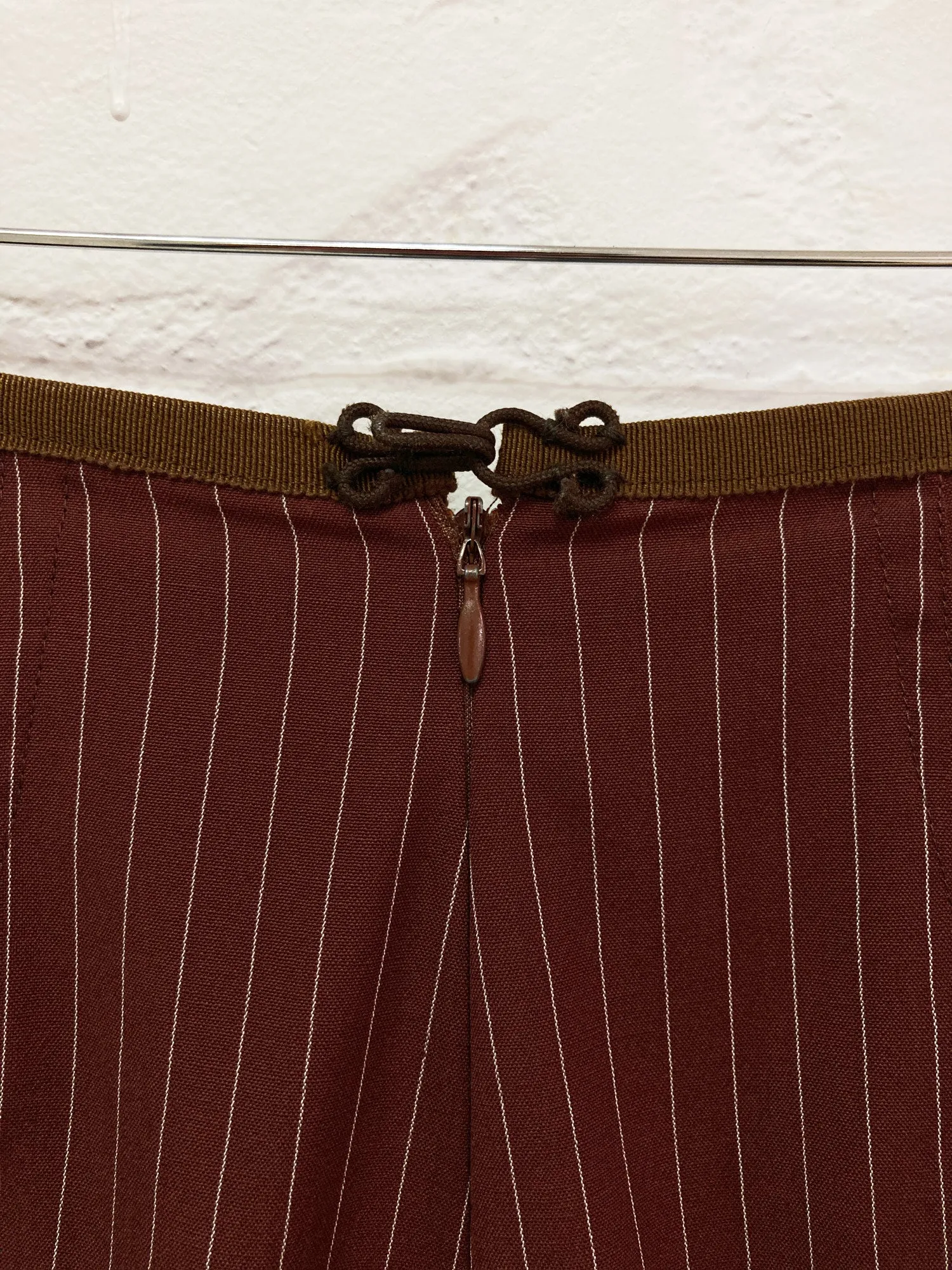 Jean Paul Gaultier Classique 1990s brown wool stripe wide leg trousers - approx S XS