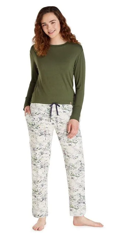 Jersey Long Sleeve Pj Top - Dusty Olive