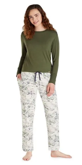 Jersey Long Sleeve Pj Top - Dusty Olive