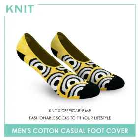 Knit Men's Minions Fashion Printed Cotton Extreme Performance Foot Cover 1 pair KMDMF9401