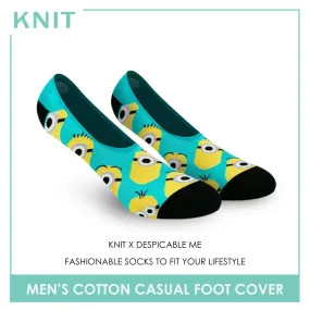 Knit Men's Minions Fashion Printed Cotton Light Performance Foot Cover 1 pair KMDMF9402