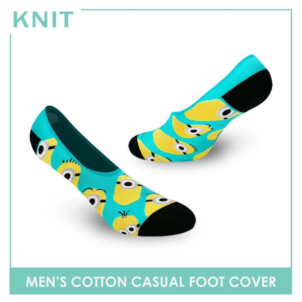 Knit Men's Minions Fashion Printed Cotton Light Performance Foot Cover 1 pair KMDMF9402