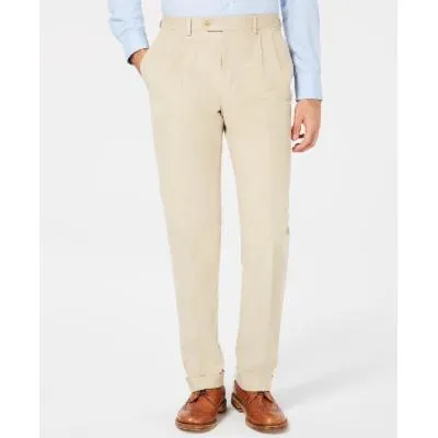 Lauren Ralph Lauren Men's Classic Fit Corduroy Pleated Dress Pants Beige 40 x 30