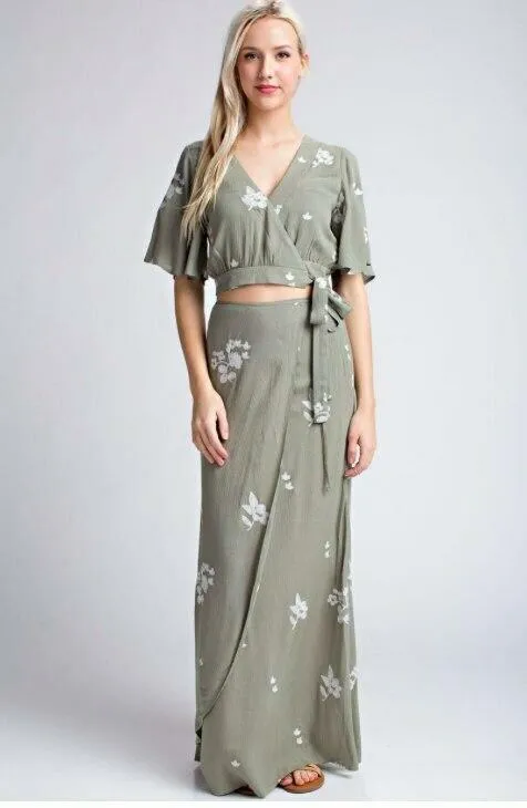 Lexington Sage Two Piece Maxi Dress