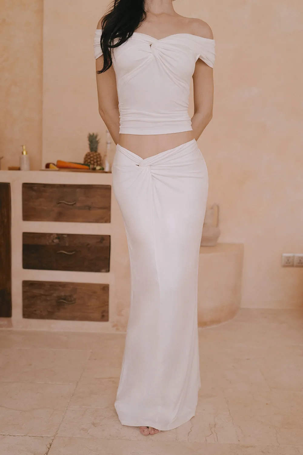 扭結剪裁長裙<br>Island Reverie Twist-front Stretch Maxi Skirt