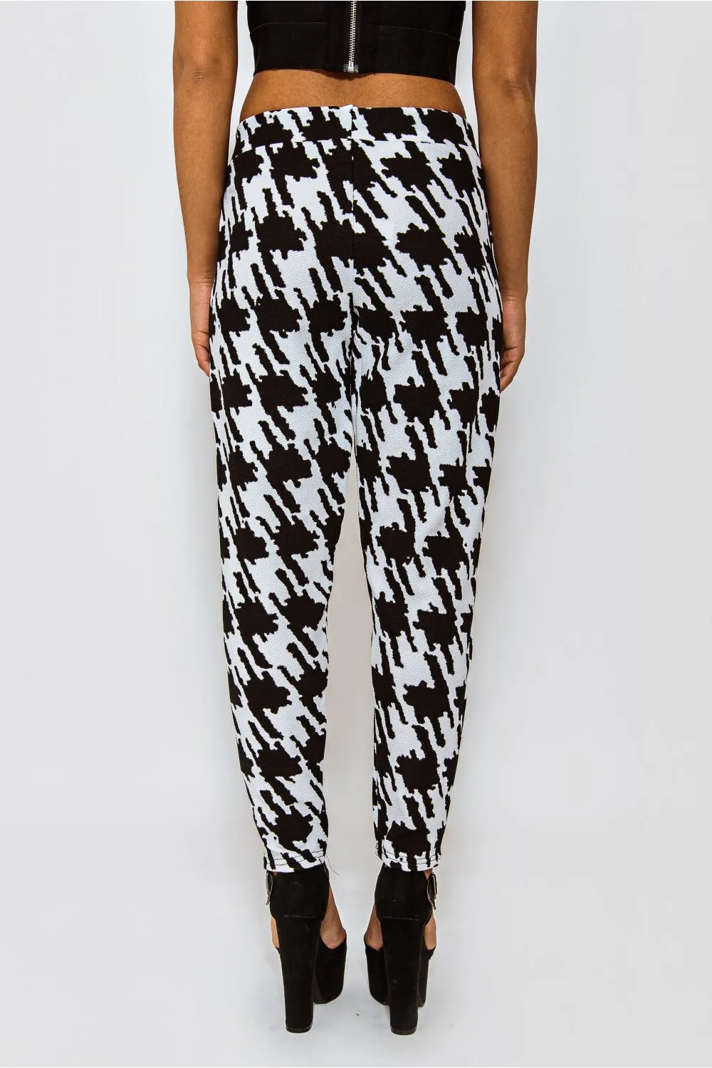 Maise Black Check Monochrome Trousers