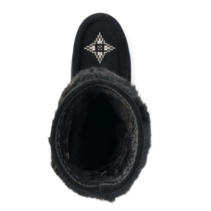 Manitobah Mukluks Suede Waterproof Half Mukluks- Black