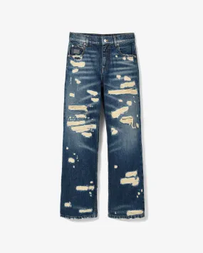Marc Jacobs - Women's The Rip And Repair Straight Jean - (Punk Indigo)