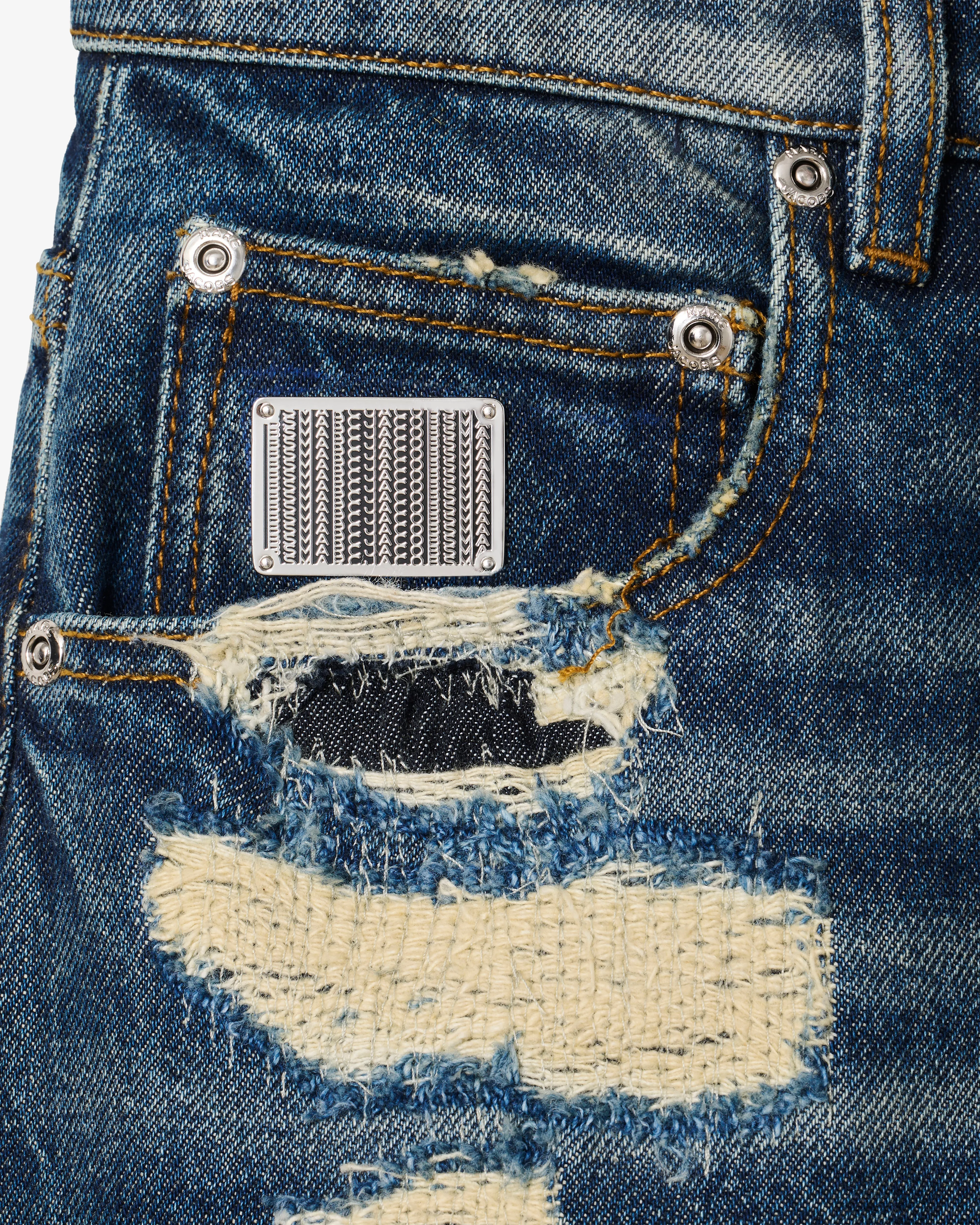 Marc Jacobs - Women's The Rip And Repair Straight Jean - (Punk Indigo)