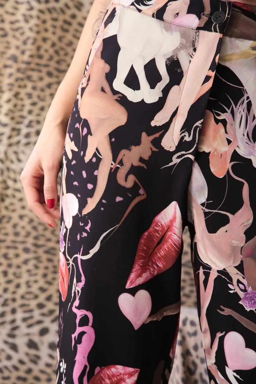 Marco Rambaldi - Printed Crepe Trousers: Fellini