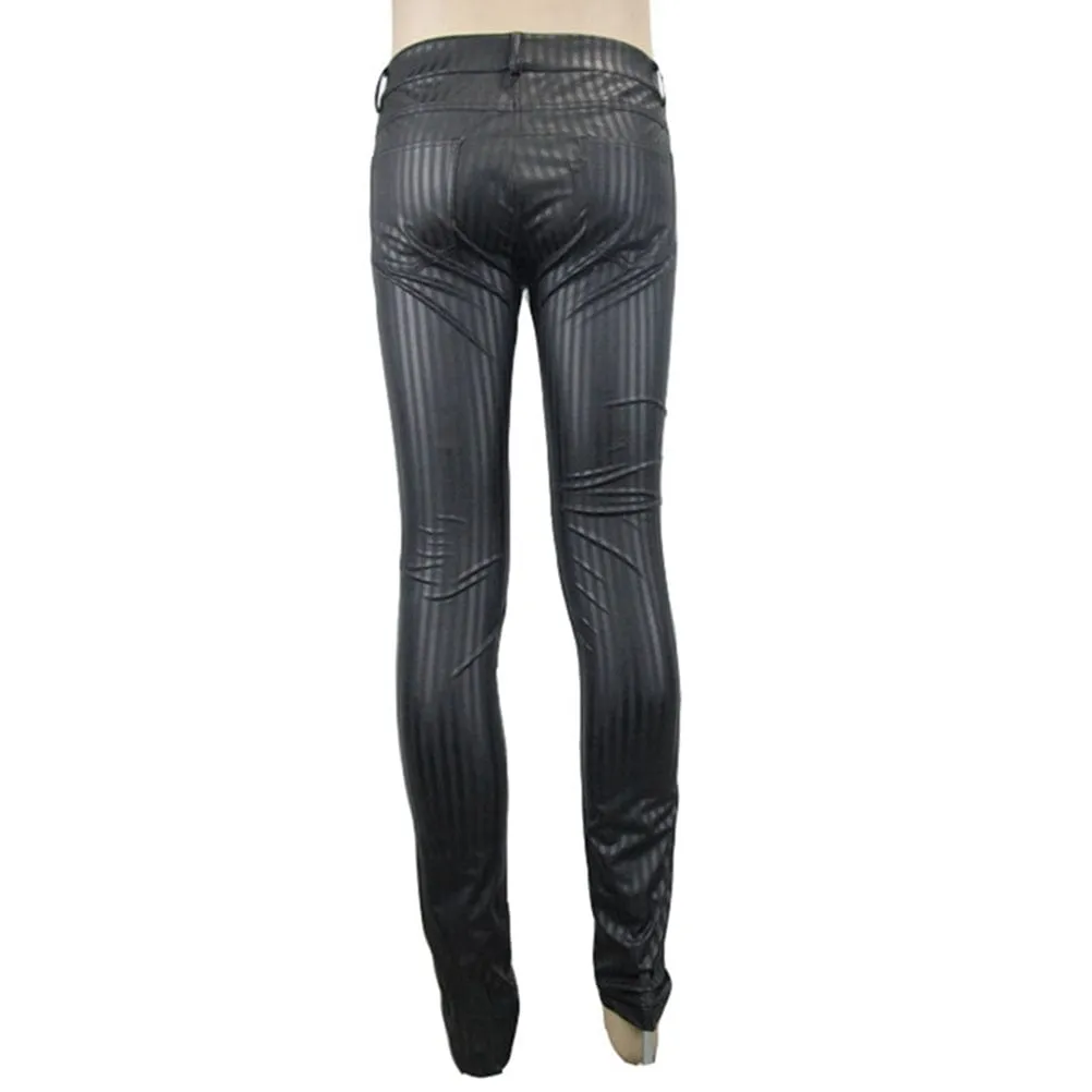 Men's Skinny Punk Striped Trousers