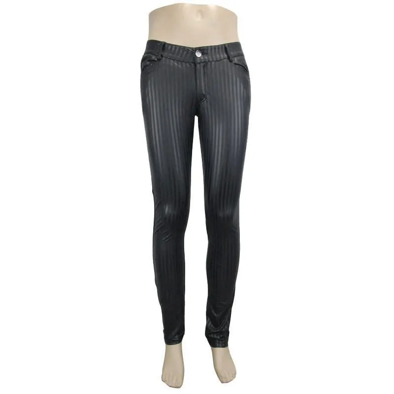 Men's Skinny Punk Striped Trousers