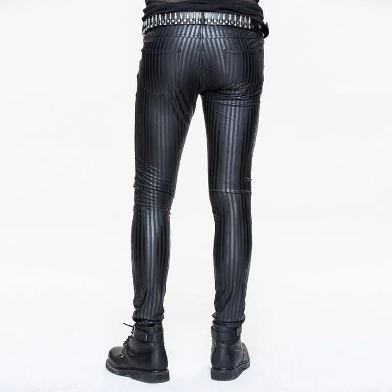 Men's Skinny Punk Striped Trousers