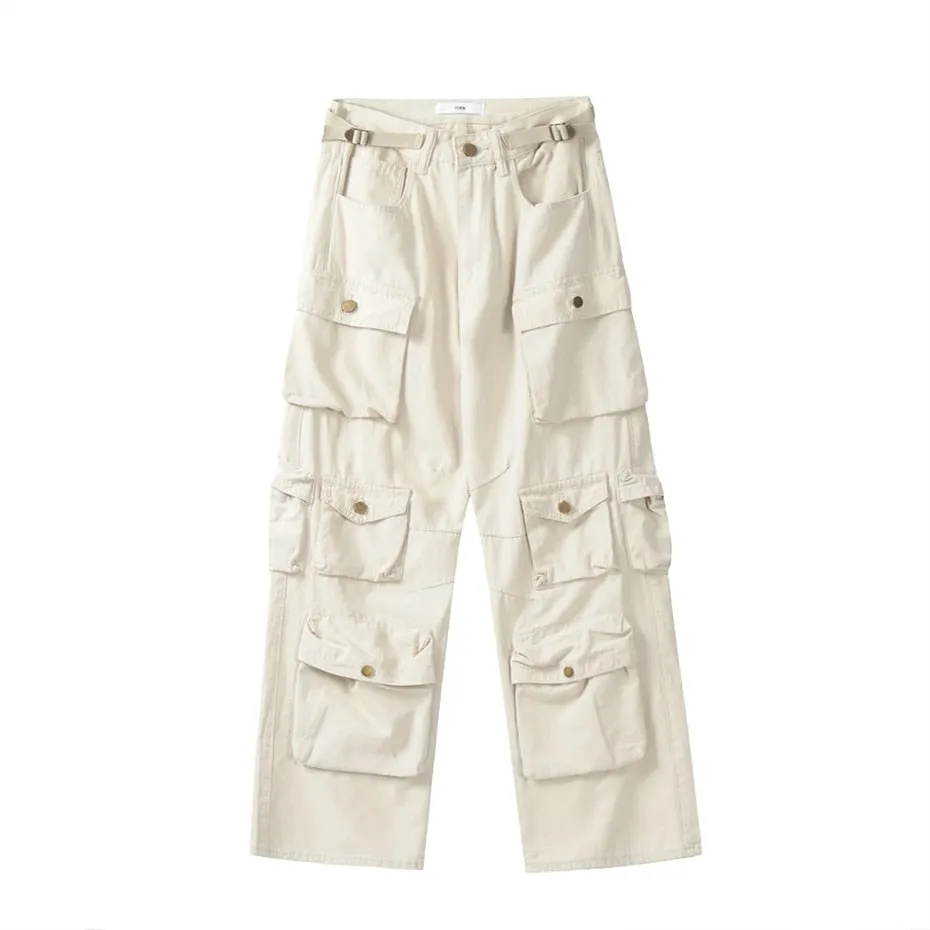 Military Tactical Cargo Pants Plus Size Loose Streetwear Hip Hop Pants Harajuku Straight Casual Trousers