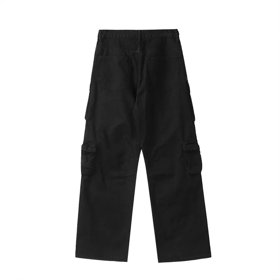 Military Tactical Cargo Pants Plus Size Loose Streetwear Hip Hop Pants Harajuku Straight Casual Trousers