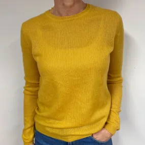 Mustard Yellow Cashmere Crew Neck Jumper Medium