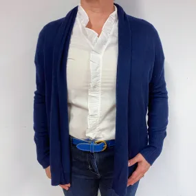 Navy Blue Cashmere Edge to Edge Cardigan Large