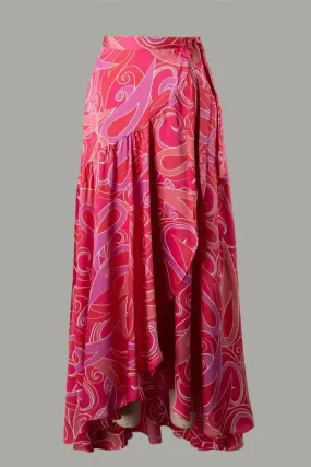 Paisley Print Satin Wrap Maxi S