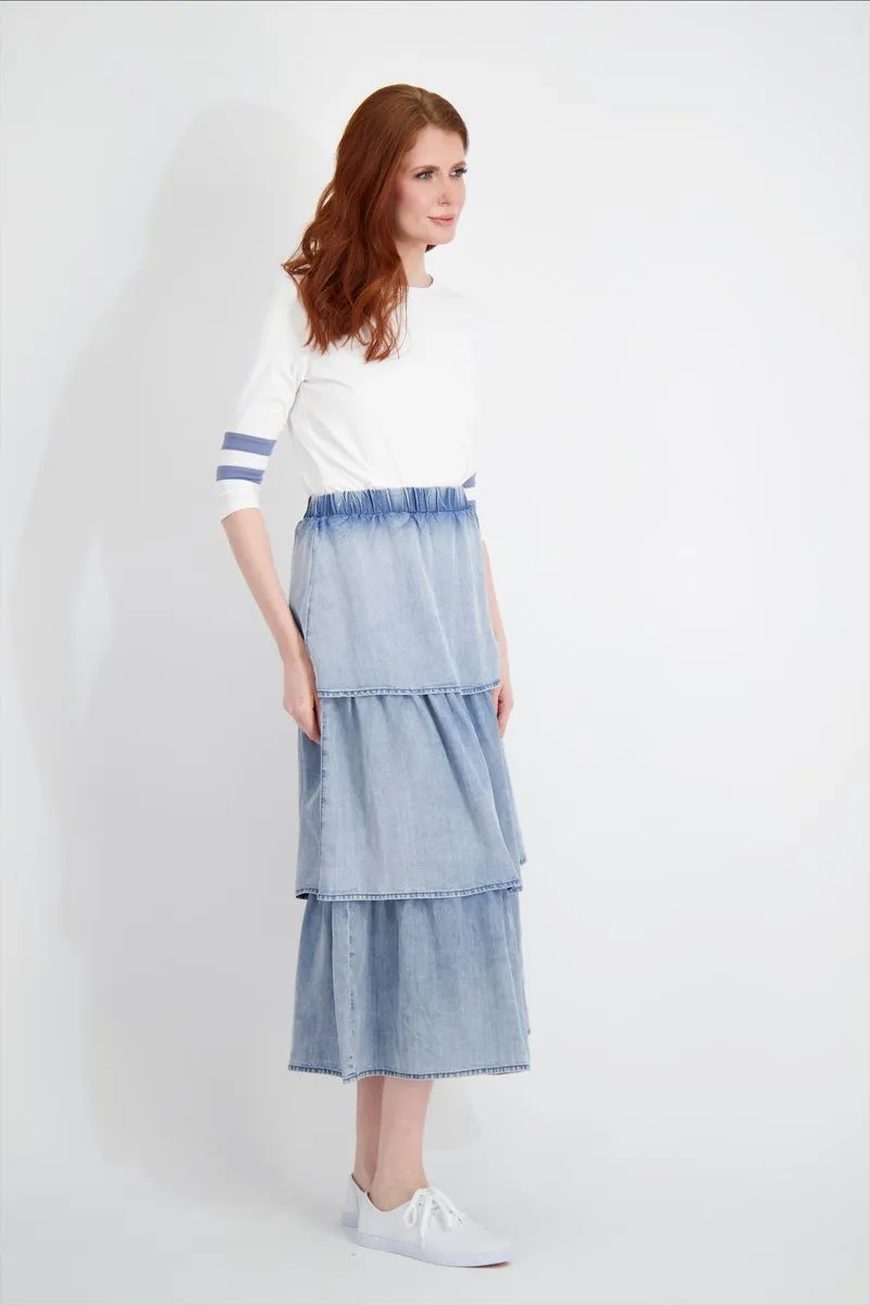 Pashmina Denim Layered Skirt