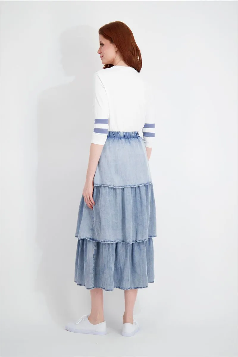 Pashmina Denim Layered Skirt