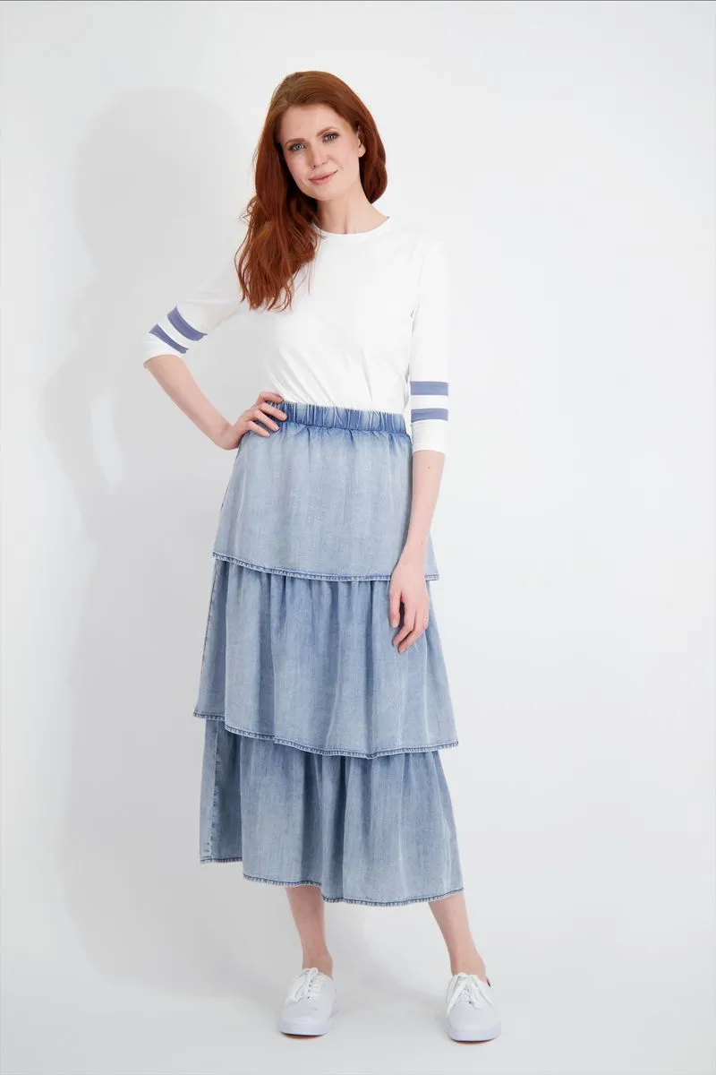Pashmina Denim Layered Skirt