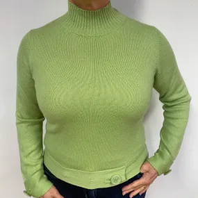 Pear Green Cashmere Turtle Neck Jumper Large