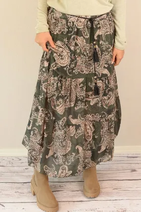 Peri Paisley Midi Skirt
