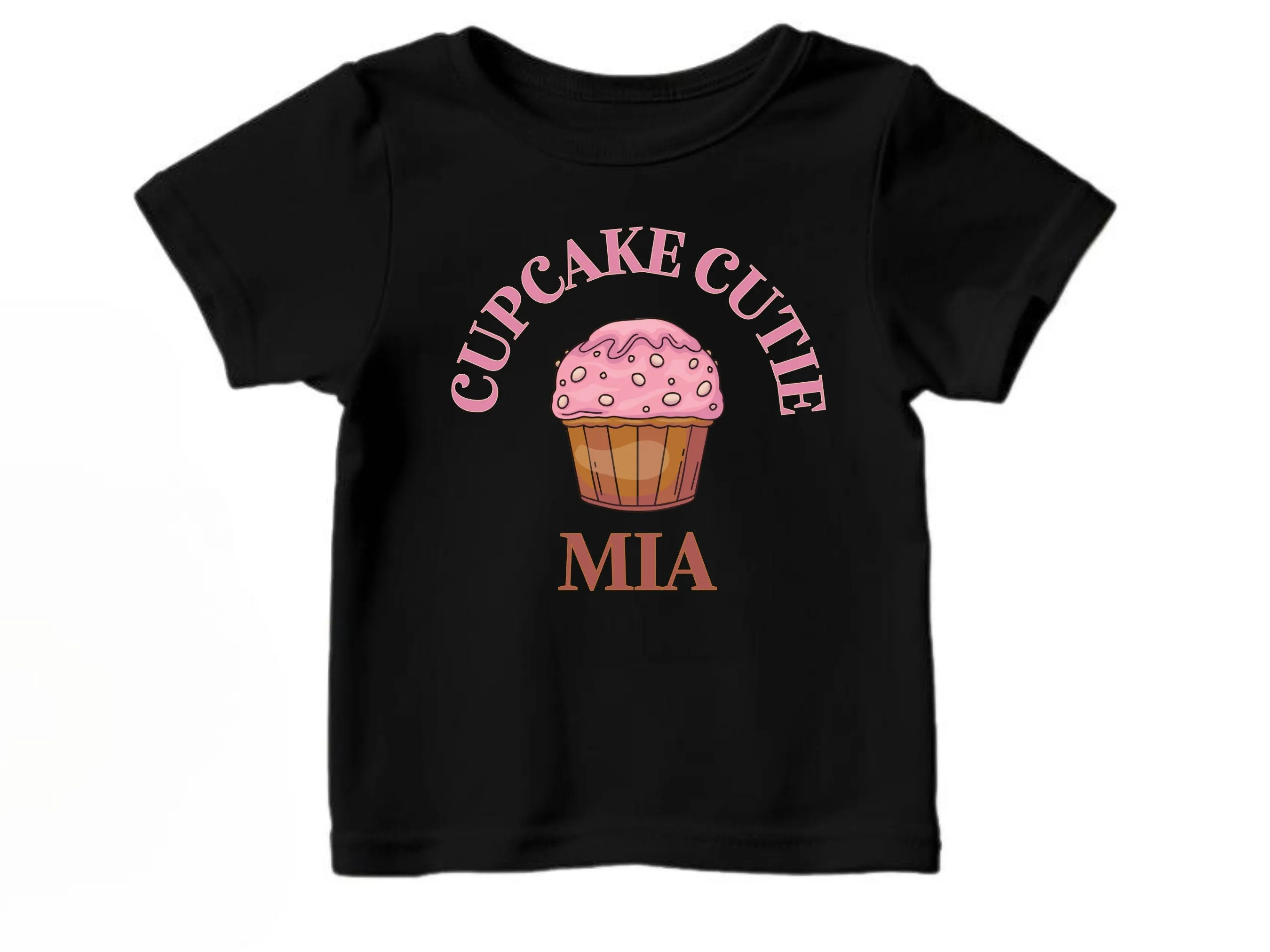 Personalized Name Cupcake Cute Birthday Bodysuit Gift for Baby Girls
