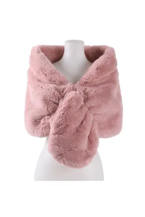 Pink Faux Fur Shawl Wrap