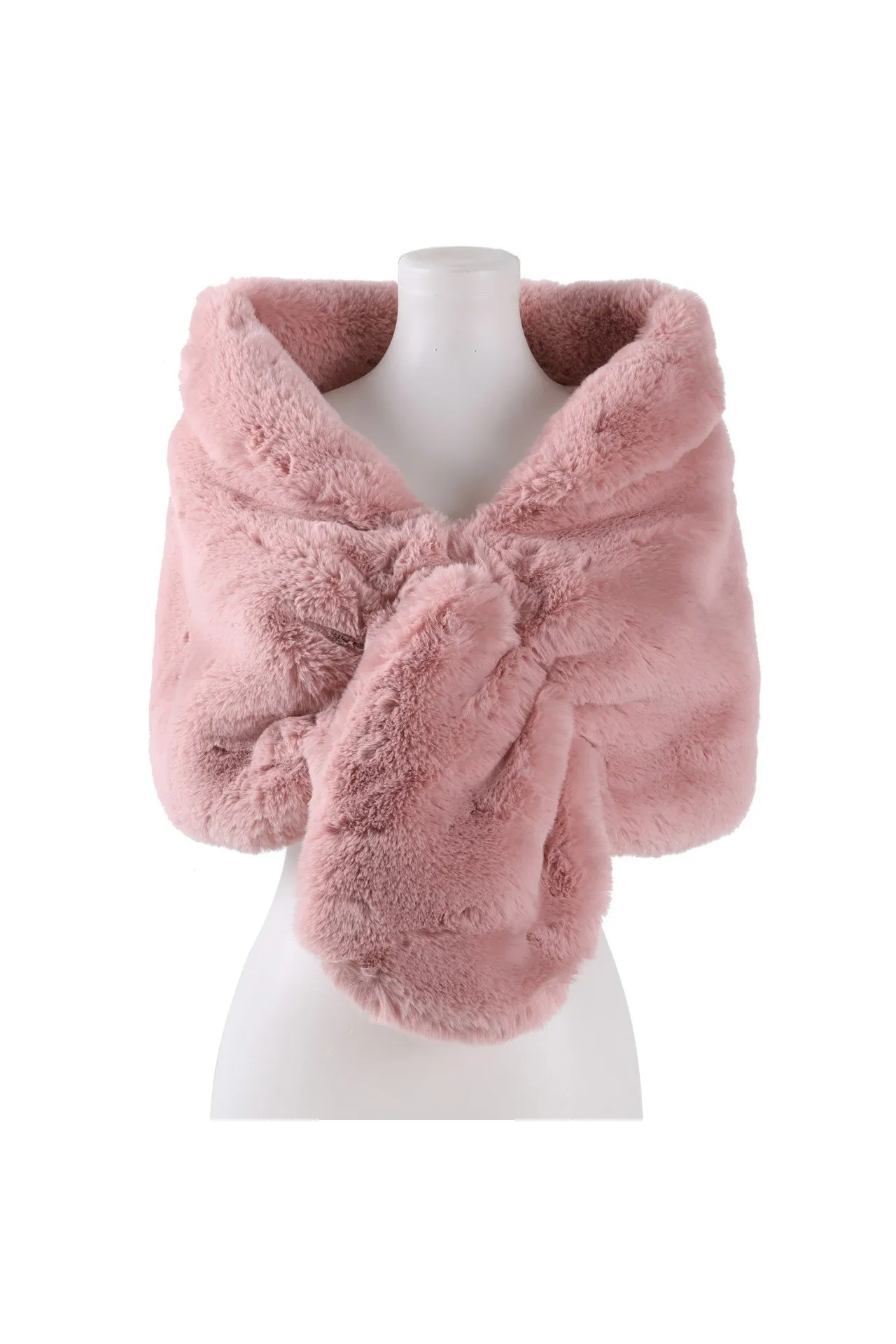 Pink Faux Fur Shawl Wrap