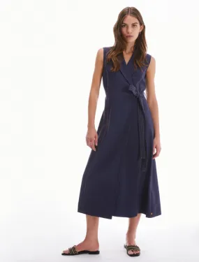 PNK-2411224 IDRA NAVY WRAP DRESS