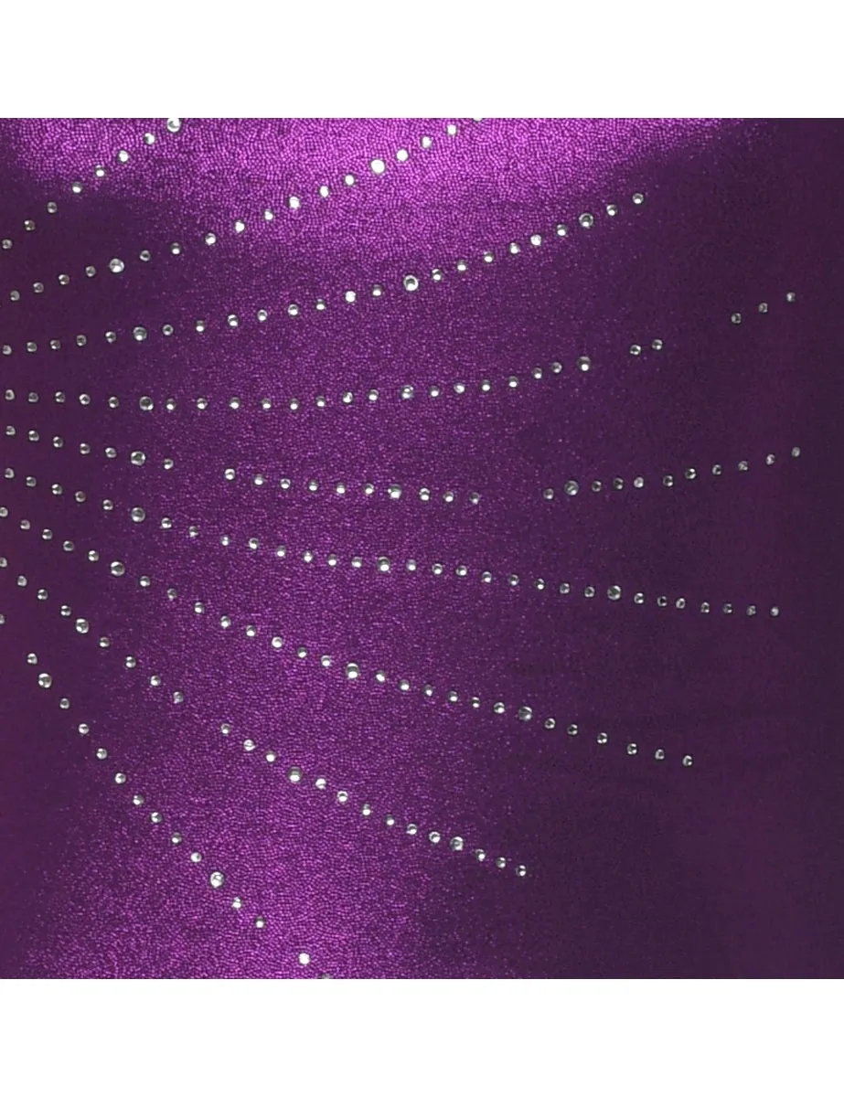 Purple Sparkly Embellished Bodysuit - M