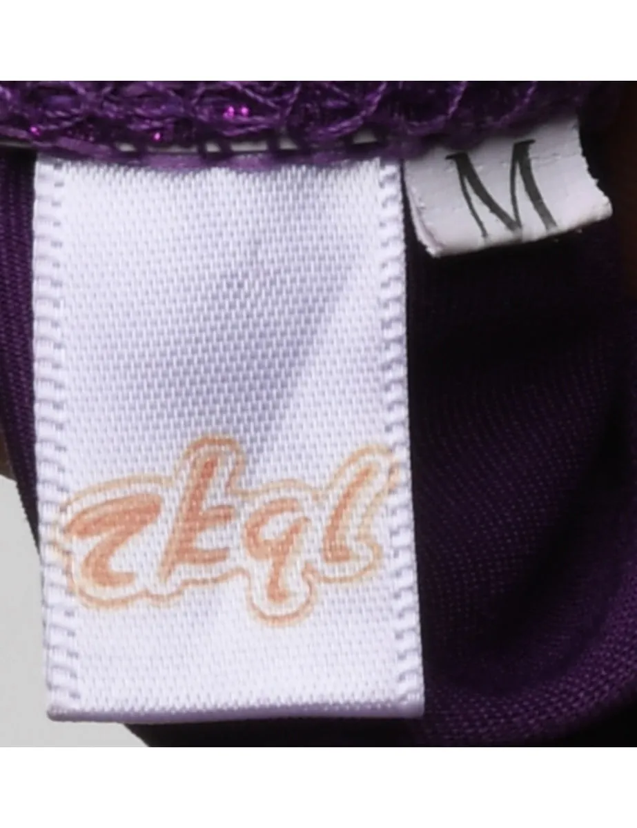 Purple Sparkly Embellished Bodysuit - M