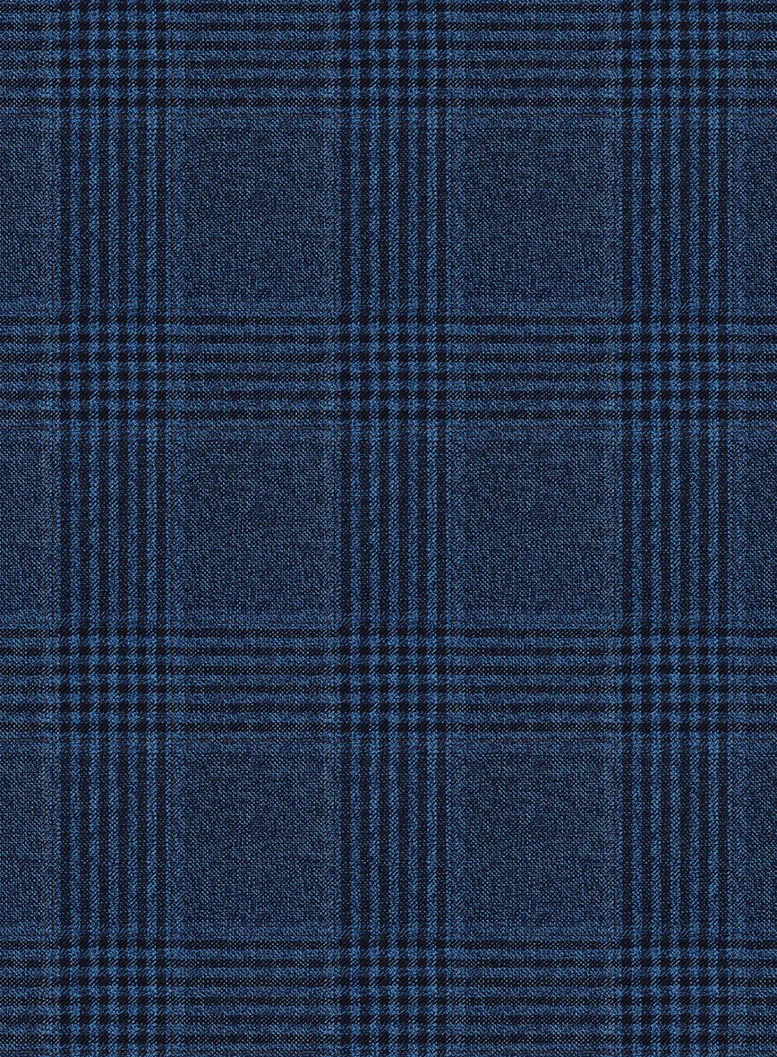 Reda Marine Blue Checks Wool Suit