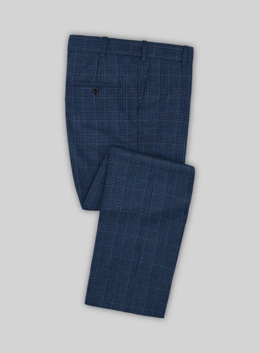 Reda Marine Blue Checks Wool Suit