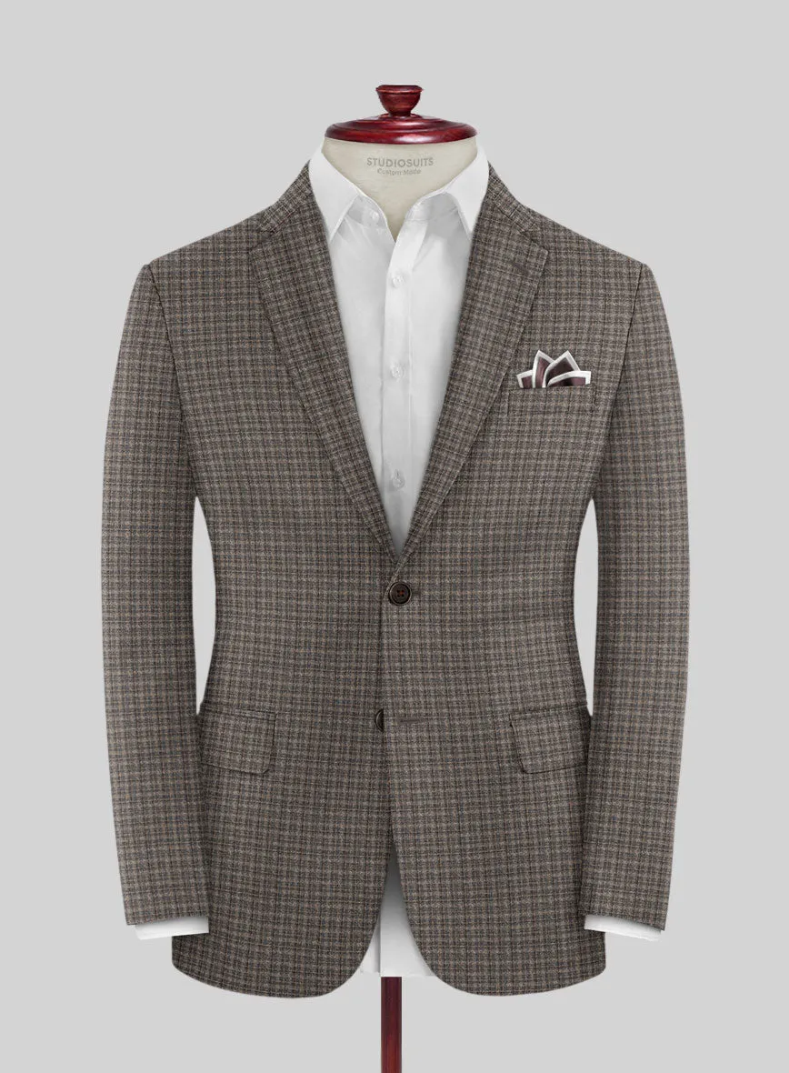 Reda Toli Brown Checks Wool Suit
