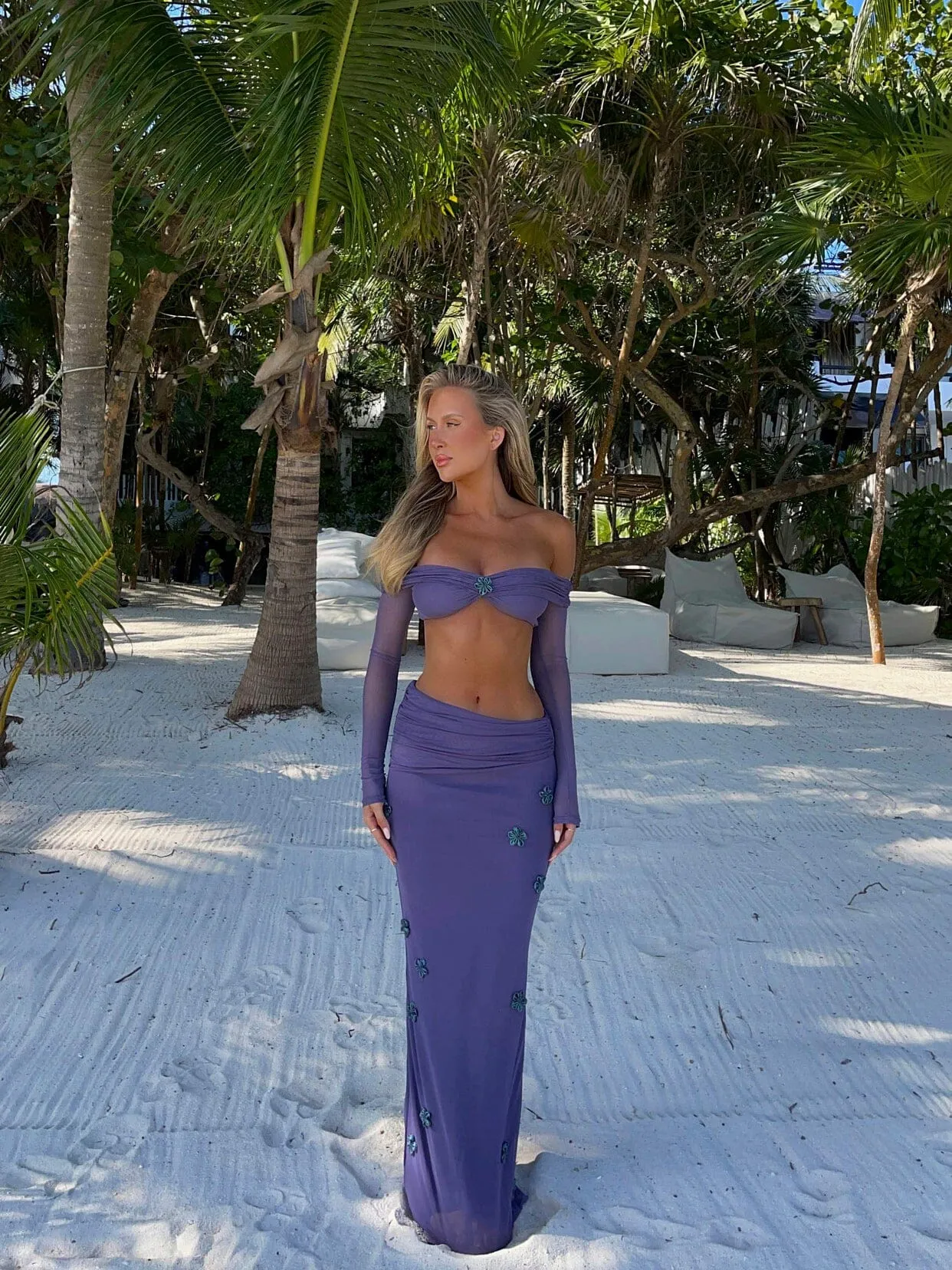 ROZELI MAXI SKIRT DUSTY PURPLE