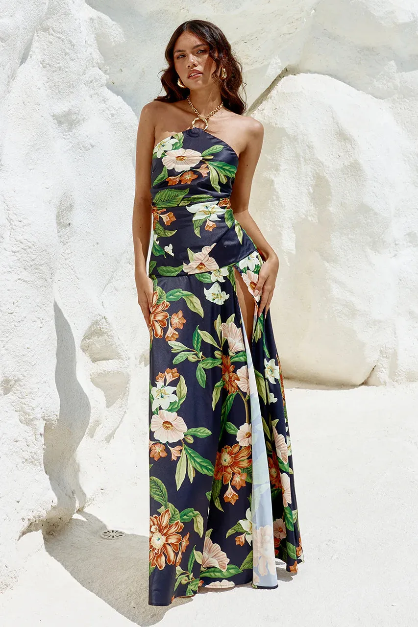 Runaway The Label - Maiori Maxi Skirt - Black Floral