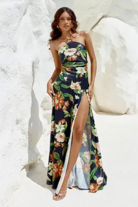 Runaway The Label - Maiori Maxi Skirt - Black Floral