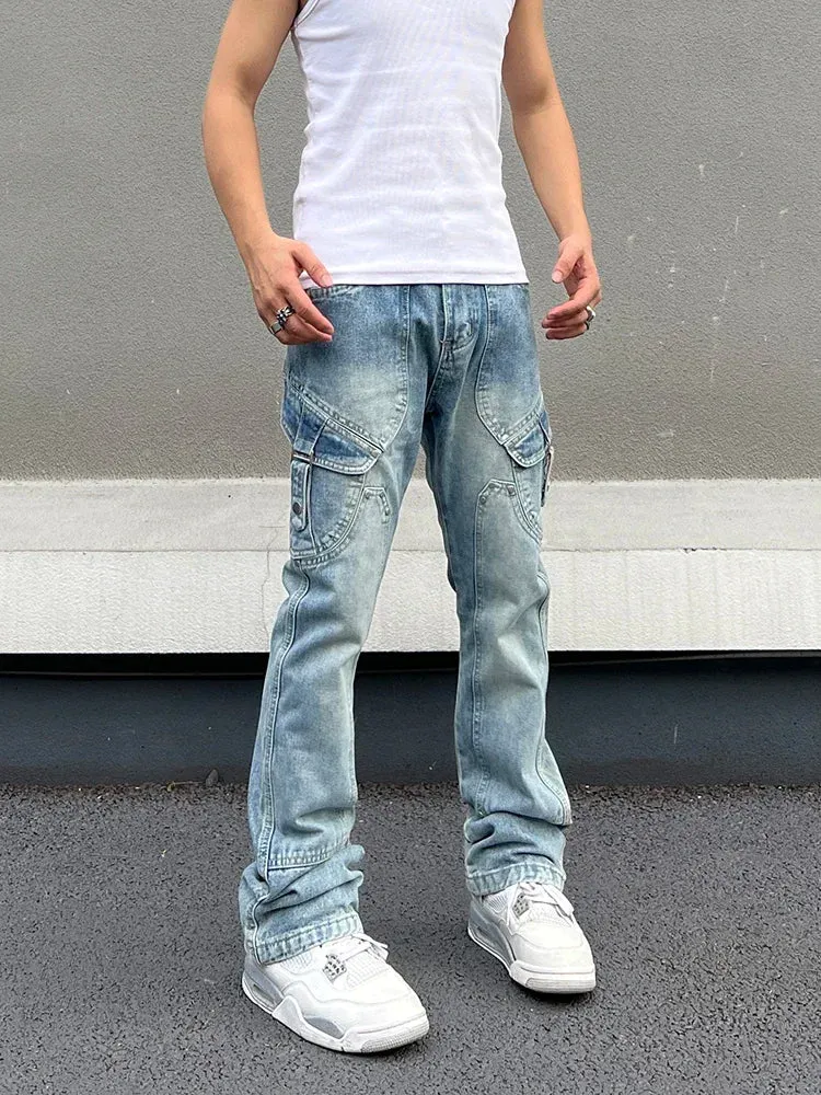 Skinny Jeans Men Streetwear Autumn Blue Slim Trousers Y2k Slim High Street Fashion Casual Fit Original Winter New Denim Pants