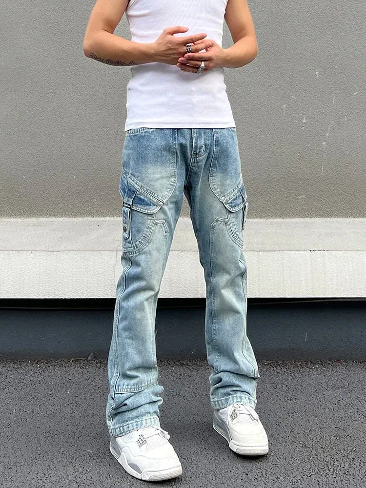 Skinny Jeans Men Streetwear Autumn Blue Slim Trousers Y2k Slim High Street Fashion Casual Fit Original Winter New Denim Pants