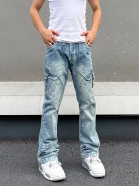 Skinny Jeans Men Streetwear Autumn Blue Slim Trousers Y2k Slim High Street Fashion Casual Fit Original Winter New Denim Pants
