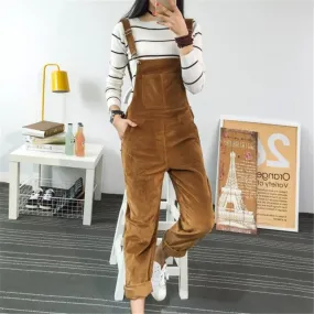 Spring Jumpsuits Women Slim Corduroy Overalls Women New Female Mori
