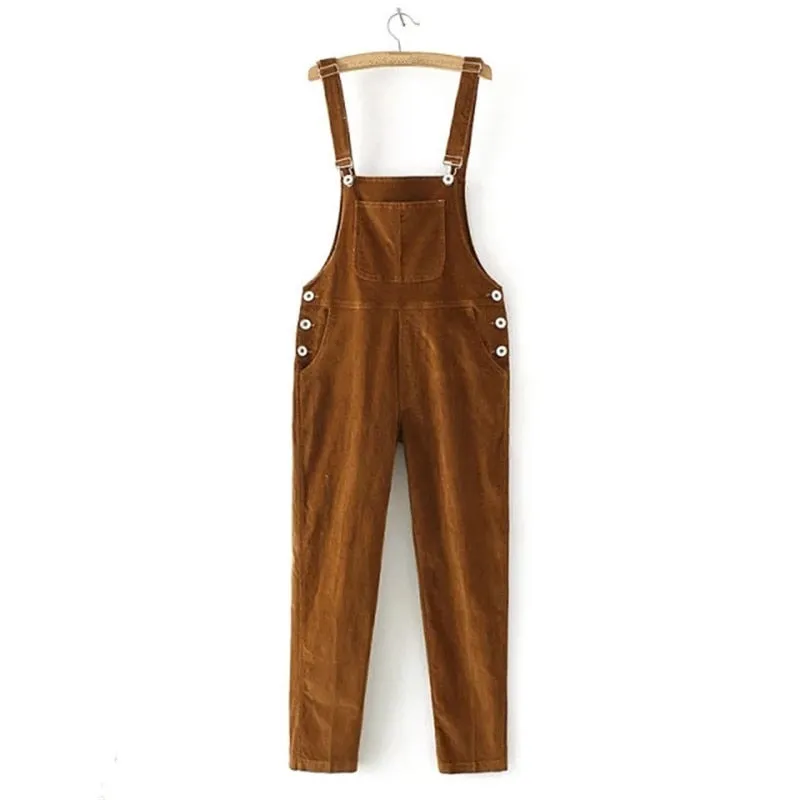 Spring Jumpsuits Women Slim Corduroy Overalls Women New Female Mori