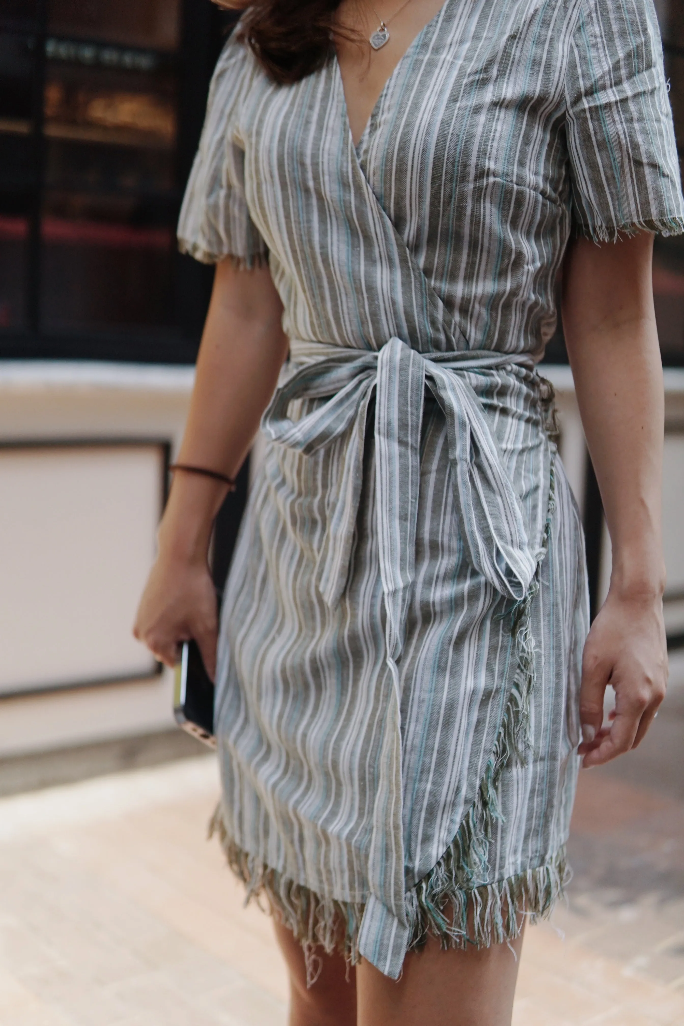 Striped Wrap Dress