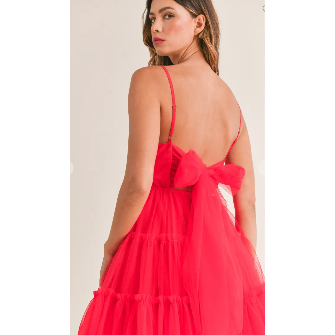 The Martha Red Tulle Mini Dress