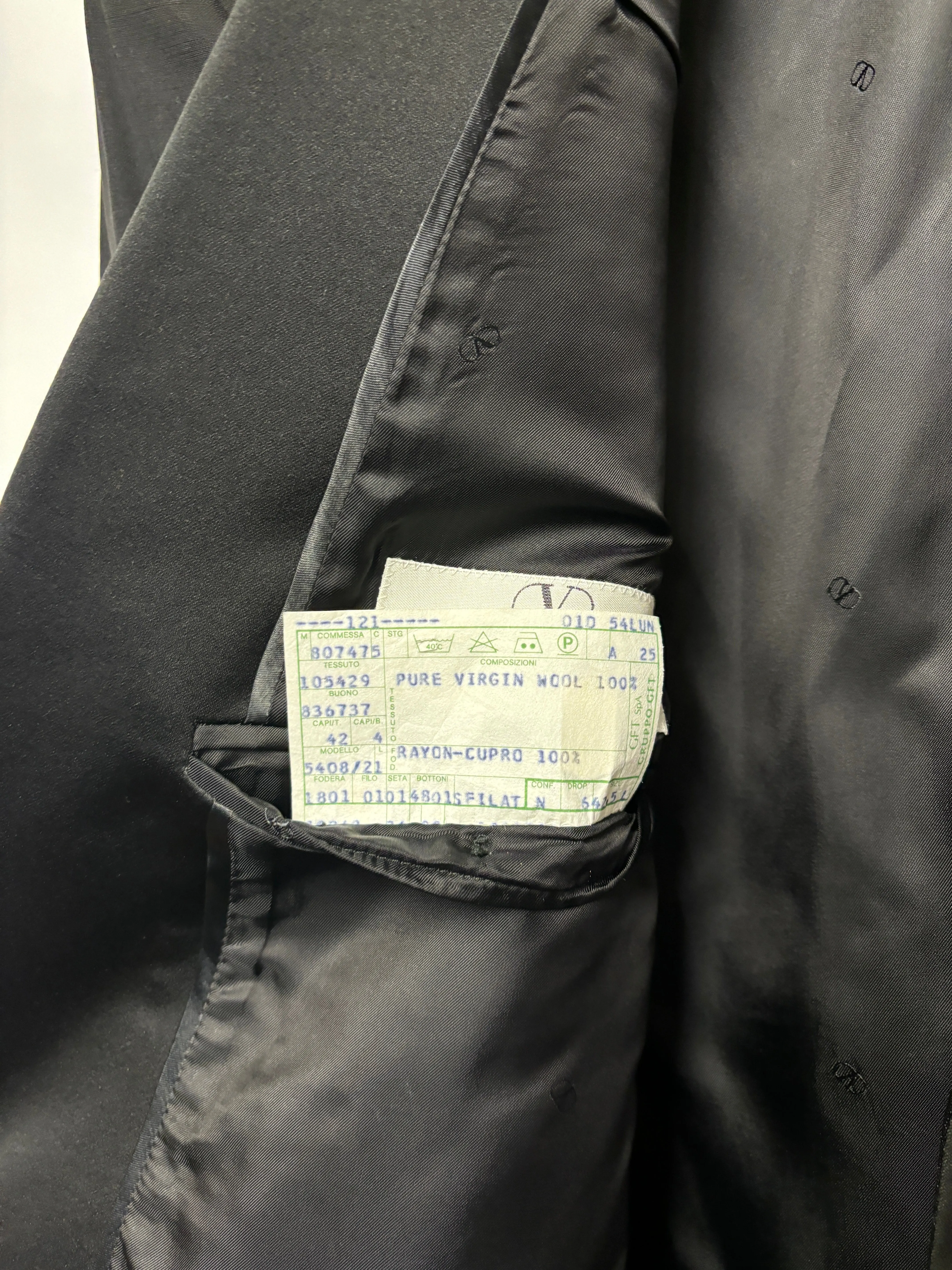 Valentino Black 100% Virgin Wool Tuxedo Large